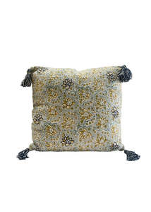 Artisan Spring Hand-Blocked Linen Cushion