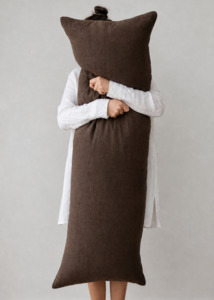 Chocolate Linen Body Pillow | Made In New Zealand