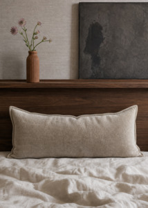 Plush Latte Velvet Lumbar - Made in New Zealand