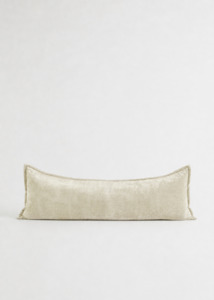 Grand Velvet Lumbar Cushion - Ecru