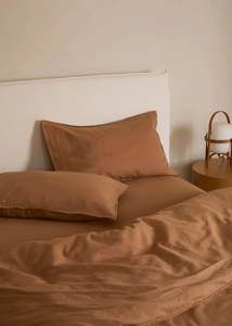 Duvet Covers: Linen & Cotton Duvet Cover Set | Tan