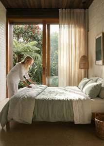 Duvet Covers: Sage Linen Duvet Cover | European Flax Linen | Made in NZ