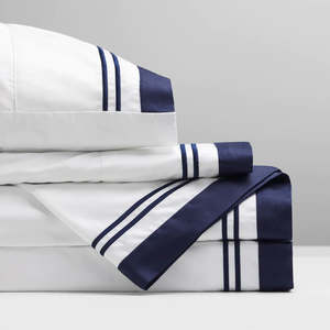 Manhattan Flat Sheet Set | Navy