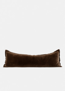 Cushions Throws: Velvet Lumbar Cushion in Chocolate | Made in NZ
