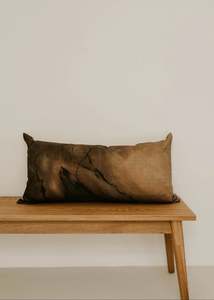 Cushions Throws: Umber Marble Long Lumbar Cushion