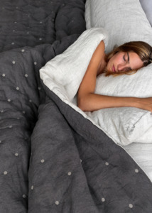 Linen Quilt | Charcoal | Made in Italy