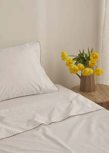 Cotton: Egyptian Cotton Sheet Set - Pear Embroidery