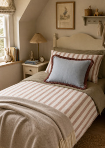 Cotton: Sweet Clay Block Stripe Children's Duvet Cover | Made in New Zealand