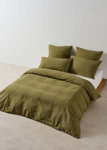 Cotton: Jerome Duvet Cover Set - Olive