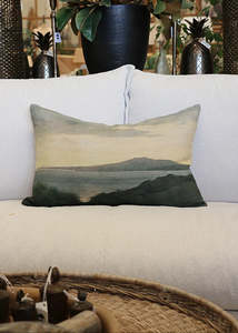 Island At Dusk Printed Cushion Cover