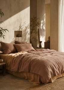 Duvet Covers: Linen Duvet Cover Set in Sedona Dust | Made in Europe