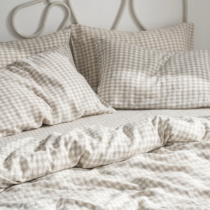Meadow Check Duvet Cover – Wheat Gingham
