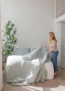 Made In Europe: Linen Duvet Cover in Sage