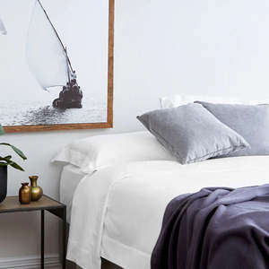 Hotel Luxury Bedding: Fitted Sheet in White | 400TC Cotton Sateen