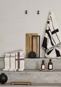 Minimal Bath Towel | Black & Off White | Kristina Dam Studio