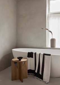 Minimal Bath Sheet | Black & Off White | Kristina Dam Studio