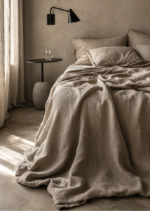 Kenshō Stonewashed Linen Bedcover | Jute