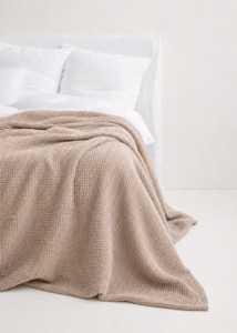 Throws Blankets: Latte Waffle Blanket – Made in Europe