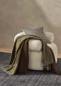 Kelp & Olive Throw Blanket | 100% New Zealand Wool