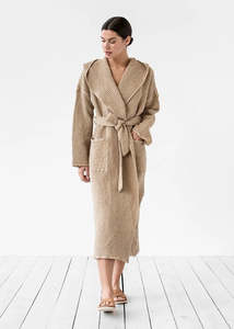 Spa Waffle Bathrobe — Beige