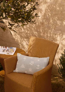 Cushions Throws: Fleur Embroidered Cushion - Sky