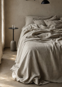 Kenshō Stonewashed Linen Bedcover | Oyster - USA