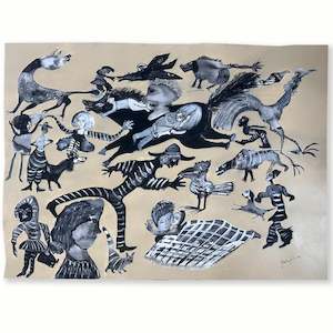 Original Art: Chasing the Rocket Bird | Painting | by John Boyd Dunlop