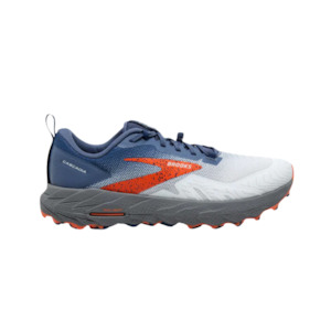 Mens Wide Running Shoes: Brooks Cascadia 17 (2E Wide) Mens Blue/Navy/Firecracker