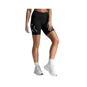 Womens Clothing: 2XU Core Tri 6 Inch Short Womens Black/White