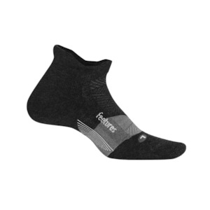Feetures Merino 10 Max Cushion No-Show Tab Charcoal