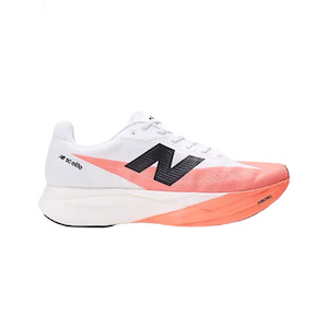 Mens Carbon Racing Shoes: New Balance FuelCell SuperComp Elite v5 (D Standard) Mens White/Urgent Red
