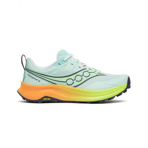 Saucony Peregrine 16 (B Standard) Womens Aqua/Citron