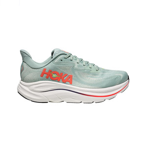 Mens Shoes: Hoka Clifton 10 (D Standard) Mens Sage/Neon Flame