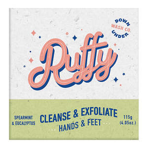 Downunder Wash Co: Ruffy Cleanse & Exfoliate Hands & Feet - Spearmint & Eucalyptus