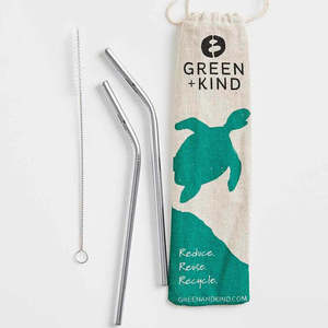 Stainless Steel Bent Straws - 2 Pack