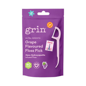 Grin: Ultra Smooth Grape Flavoured Floss Picks