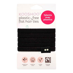 Plastic-Free Flat Hair Ties - Black