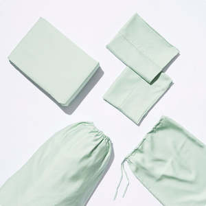 Life Basics By Nourished Life: Eco Bamboo Sheet & Pillow Set - Sage Green