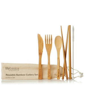 Life Basics By Nourished Life: 6-piece Bamboo Cutlery Set