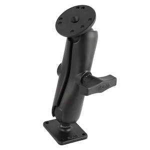 Bolt On: RAM Double Ball Mount with Round Base Plate and Rectangular Plate