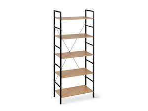 Bookshelf: Hikuai 5 Tier Bookshelf - Natural + Black