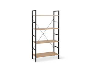 Bookshelf: Hikuai 4 Tier Bookshelf - Natural + Black