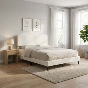 On Sale: Lumen Queen Bed Frame - Cream