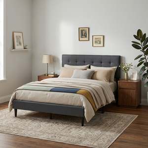 Kora Double Bed Frame - Dark Grey