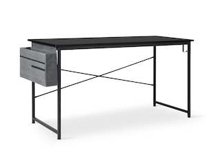 Cesar 140cm Computer Desk with Storage Bag - Black