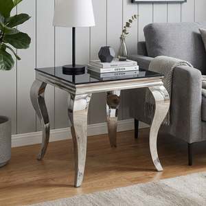Clearance: Alba Tempered Glass Side Table - Black