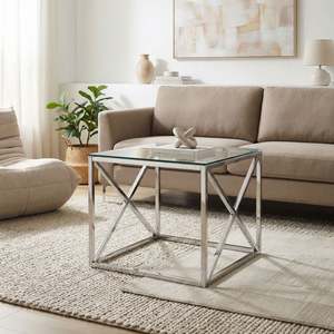 Greer Tempered Glass Square Coffee Table