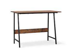 Daniel 100cm Computer Desk - Rustic Brown + Black