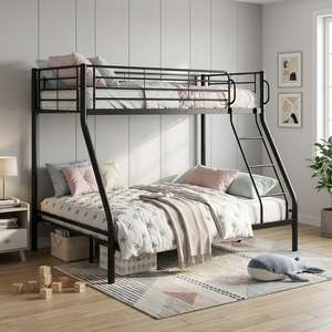 Clearance: Dobson Metal Triple Bunk Bed - Black