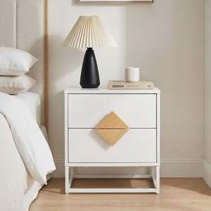 Clearance: Alaska Wooden Bedside Table - White